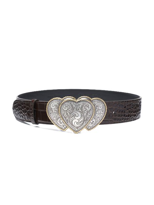 queenofhearts belt slv/gold KATE CATE | BLTKC102PSSDARKBROWN SUEDE